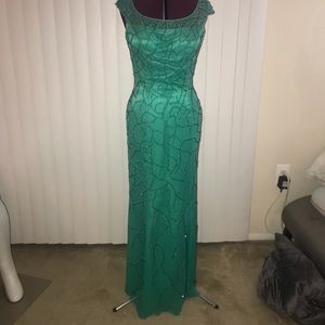 Silk and rayon evening gown
